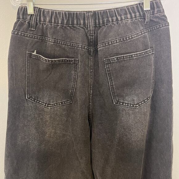 NWT Dazy Women's Black Wide Leg Jeans Boho Elastic Waistband Sz XL - Picture 12 of 15